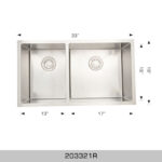 BOSCO 203321R Deluxe Series 33″ Kitchen Sink