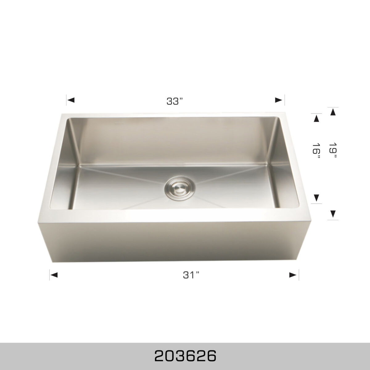 BOSCO 203626 Deluxe Series 33″ Kitchen Sink