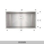 BOSCO 203329 Elegant Series 30″ Kitchen Sink