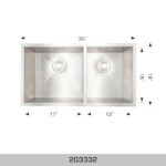 BOSCO 203332 Elegant Series 33″ Kitchen Sink