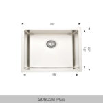 BOSCO 208036 Plus Standard Series 20″ Kitchen Sink
