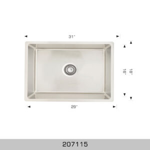 BOSCO 207115 Standard Series 31″ Kitchen Sink