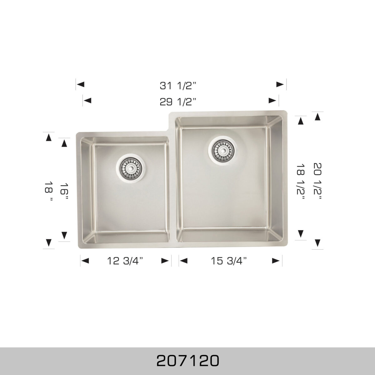 BOSCO 207120 Standard Series 31″ Kitchen Sink