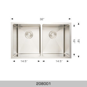 BOSCO 208001 Standard Series 32″ Kitchen Sink