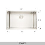 BOSCO 208003 Standard Series 32″ Kitchen Sink