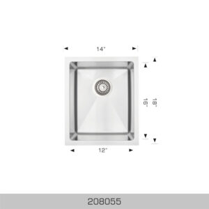 BOSCO 208055 Super Series 14″ Kitchen Sink