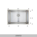 BOSCO 208052 Super Series 20″ Kitchen Sink