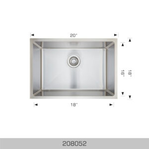 BOSCO 208052 Super Series 20″ Kitchen Sink