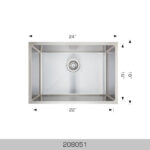 BOSCO 208051 Super Series 24″ Kitchen Sink
