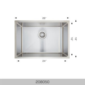 BOSCO 208050 Super Series 26″ Kitchen Sink