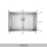 BOSCO 208048 Super Series 28″ Kitchen Sink