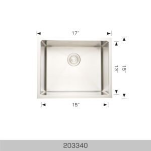 BOSCO 203340 Titanium Series 17″ Kitchen Sink