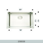BOSCO 208009 Titanium Series 20″ Kitchen Sink