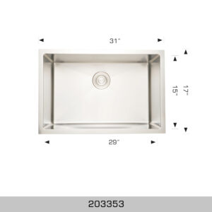 BOSCO 203353 Titanium Series 31″ Kitchen Sink