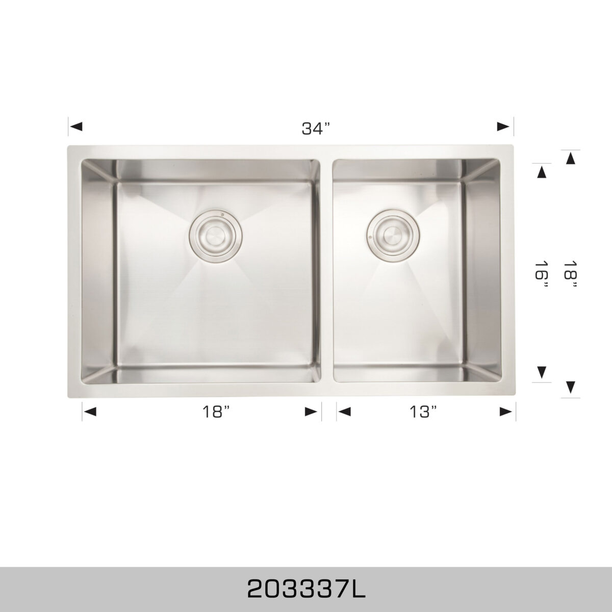 BOSCO 203337L Titanium Series 34″ Kitchen Sink