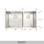 BOSCO 203337L Titanium Series 34″ Kitchen Sink