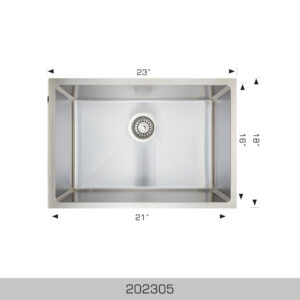 BOSCO 202305 Universal Design Series 23″ Kitchen Sink