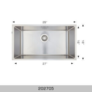 BOSCO 202705 Universal Design Series 29″ Kitchen Sink
