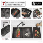 STYLISH S-601WNK VERSA32 32-inch Undermount Graphite Sink - Image 3