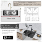 STYLISH S-601WNK VERSA32 32-inch Undermount Graphite Sink - Image 7