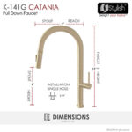 Stylish K-141G CATANIA Single Handle Pull Down Kitchen Faucet - Image 9