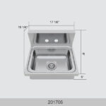 BOSCO 201706 Hand Wash Sinks 17″ Kitchen Sink