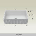 BOSCO 209033M Fireclay Apron Series 33″ Kitchen Sink