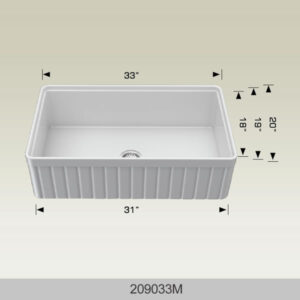 BOSCO 209033M Fireclay Apron Series 33″ Kitchen Sink