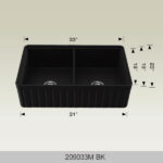 BOSCO 209033M-BK Fireclay Apron Series 33″ Kitchen Sink