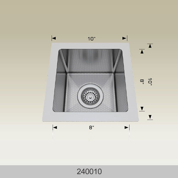240010 BOSCO 240010 Textured Titanium Series 10″ Kitchen Sink