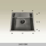 BOSCO 240015BK Textured Titanium Series 15″ Kitchen Sink