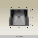 BOSCO 240018BK Textured Titanium Series 18″ Kitchen Sink