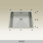BOSCO 240023 Textured Titanium Series 23″ Kitchen Sink