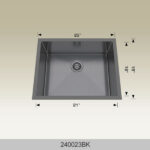 BOSCO 240023BK Textured Titanium Series 23″ Kitchen Sink