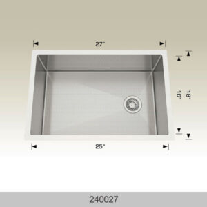 BOSCO 240027 Textured Titanium Series 27″ Kitchen Sink