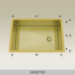 BOSCO 240027GD Textured Titanium Series 27″ Kitchen Sink