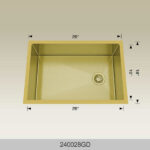 BOSCO 240028GD Textured Titanium Series 28″ Kitchen Sink