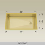 BOSCO 240030GD Textured Titanium Series 30″ Kitchen Sink