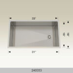 BOSCO 240033 Textured Titanium Series 33″ Kitchen Sink
