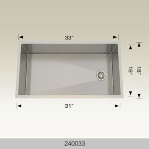 BOSCO 240033 Textured Titanium Series 33″ Kitchen Sink