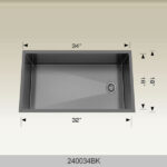 BOSCO 240034BK Textured Titanium Series 34″ Kitchen Sink