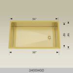 BOSCO 240034GD Textured Titanium Series 34″ Kitchen Sink