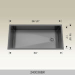 BOSCO 240036BK Textured Titanium Series 36″ Kitchen Sink