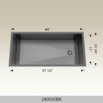 BOSCO 240040BK Textured Titanium Series 40″ Kitchen Sink