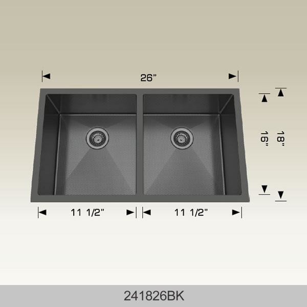 241826bk BOSCO 241826BK Textured Titanium Series 26″ Kitchen Sink