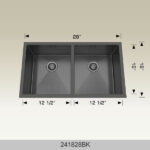 BOSCO 241828BK Textured Titanium Series 28″ Kitchen Sink