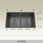 BOSCO 241830BK Textured Titanium Series 30″ Kitchen Sink