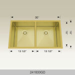 BOSCO 241830GD Textured Titanium Series 30″ Kitchen Sink