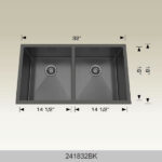 BOSCO 241832BK Textured Titanium Series 32″ Kitchen Sink