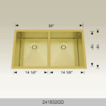 BOSCO 241832GD Textured Titanium Series 32″ Kitchen Sink